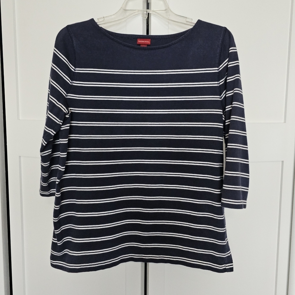 Merona striped boatneck shirt size M